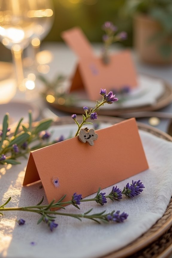 coordinated stylish place cards