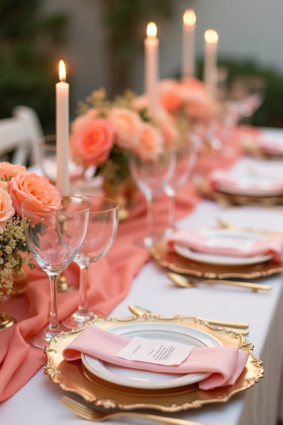 coral and gold elegance