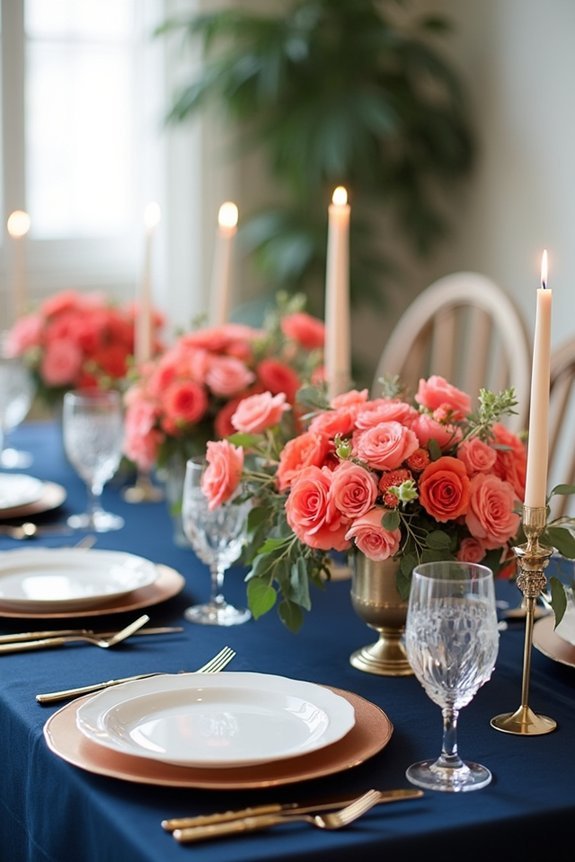 coral and navy elegance