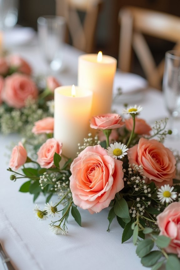 coral blooms with candlelight