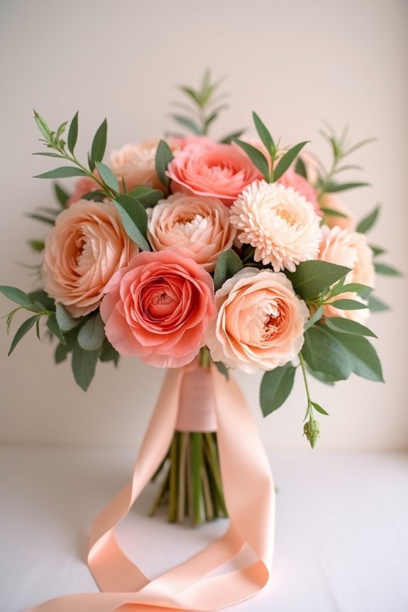 coral bouquet design elements
