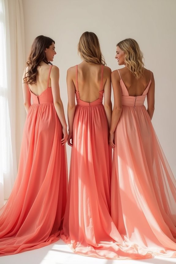 coral bridesmaid dress ideas