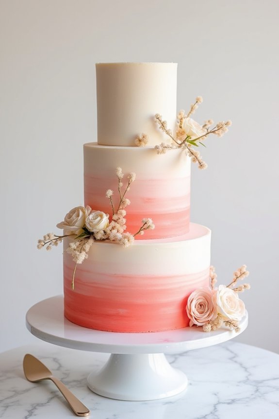 coral themed dessert display elegance