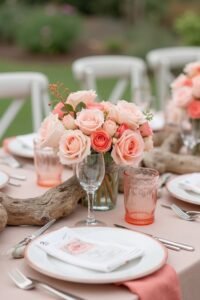 coral themed wedding inspiration ideas