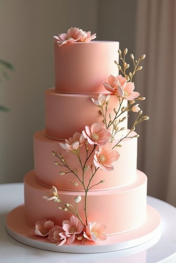 coral wedding cake inspiration