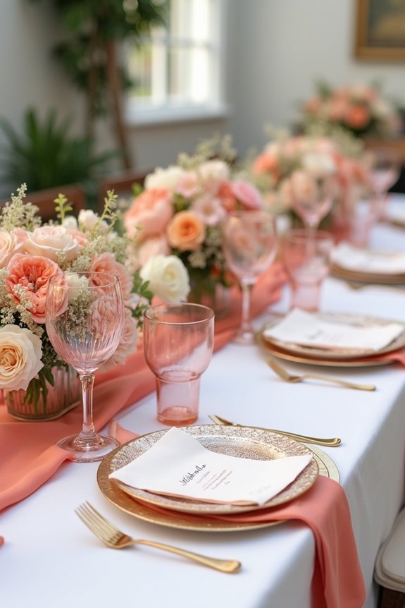 coral wedding color palette