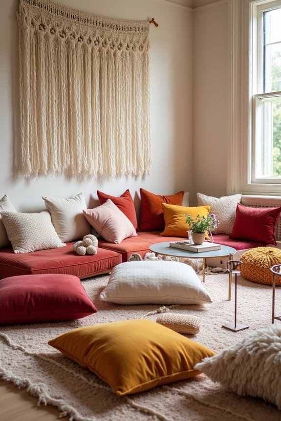 cozy low seating arrangements