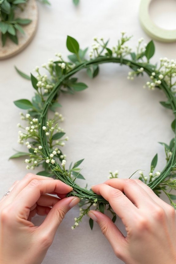 create floral crown base