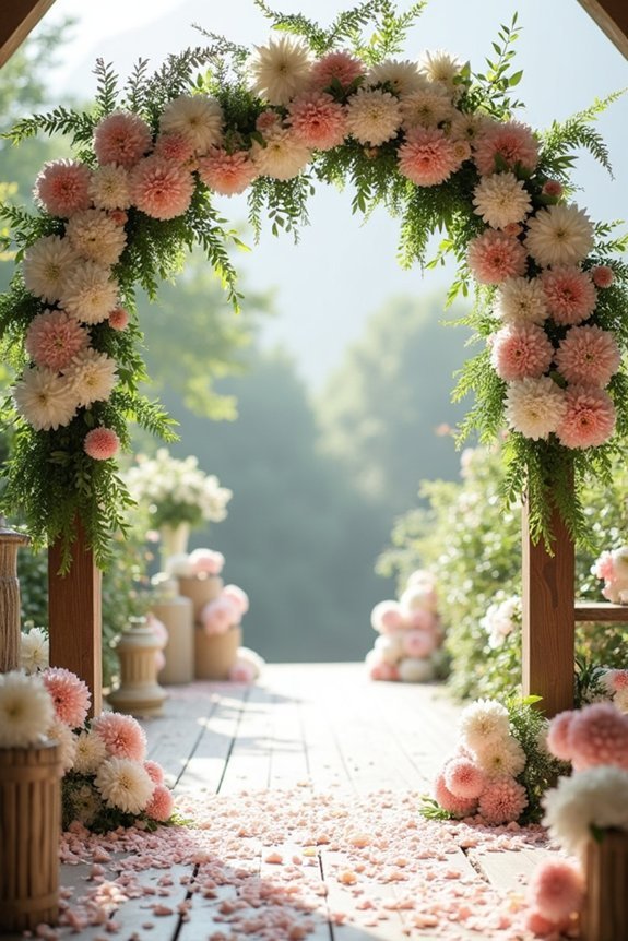 dahlia arch for ceremony