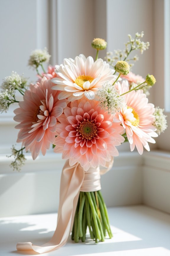 dahlia bouquets for bridesmaids