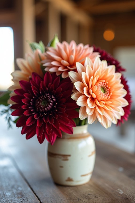 dahlias for rustic weddings