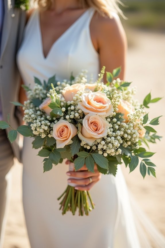 delicate beach wedding arrangements