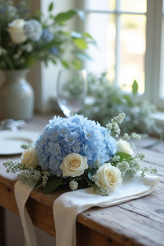 diy dusty blue bouquet