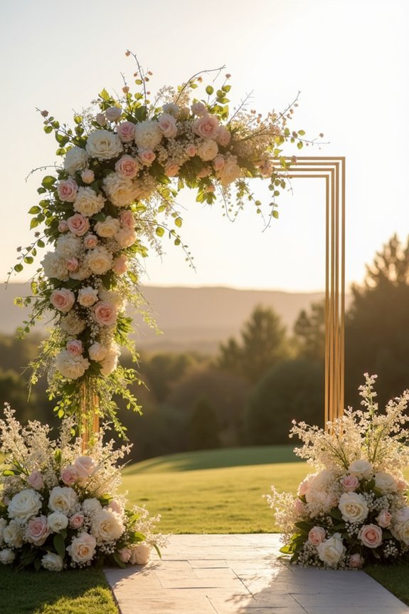 dramatic florals with champagne
