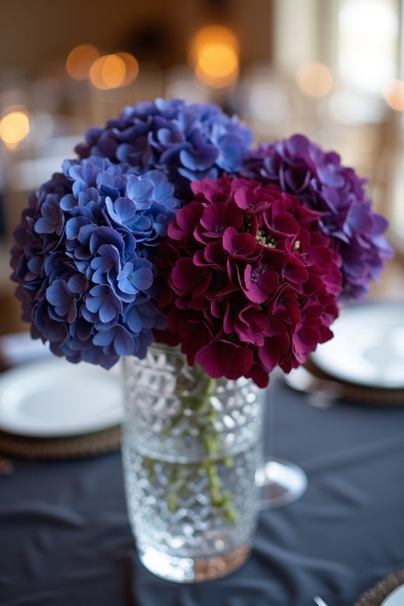 dramatic jewel toned centerpieces elegance