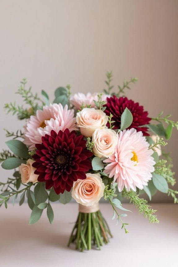 dramatic modern wedding blooms