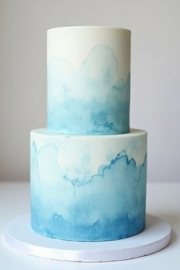 dreamy watercolor cake design