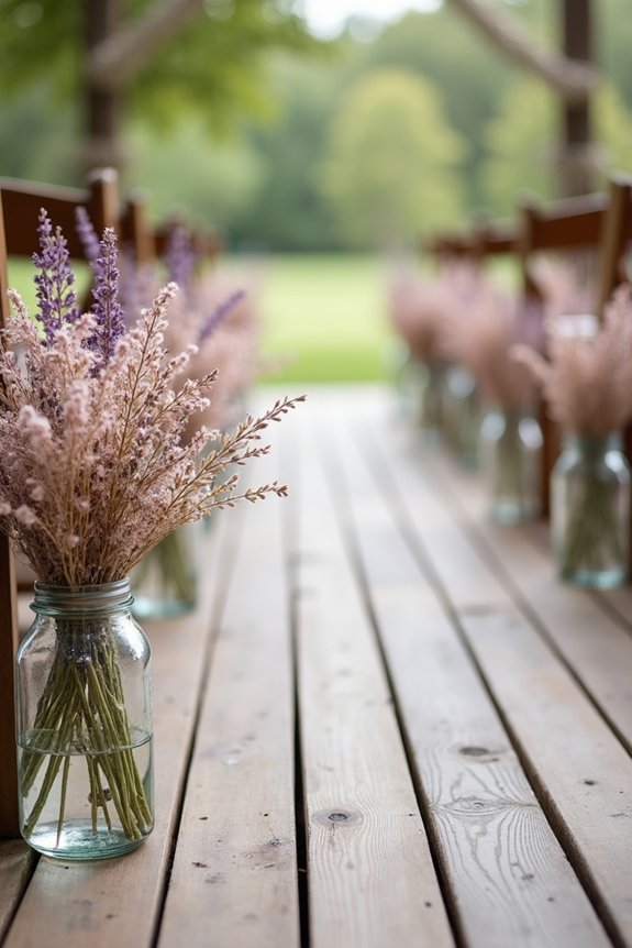 dried flower aisle decor