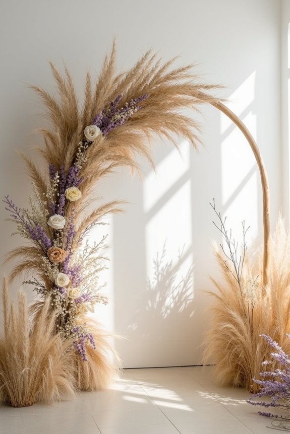 dried flower arch styles