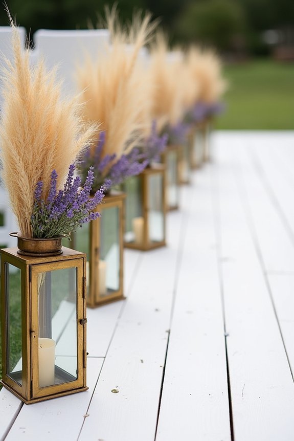 dried flowers aisle arrangement
