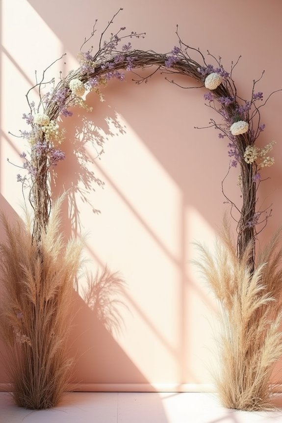 dried flowers wedding arch ideas