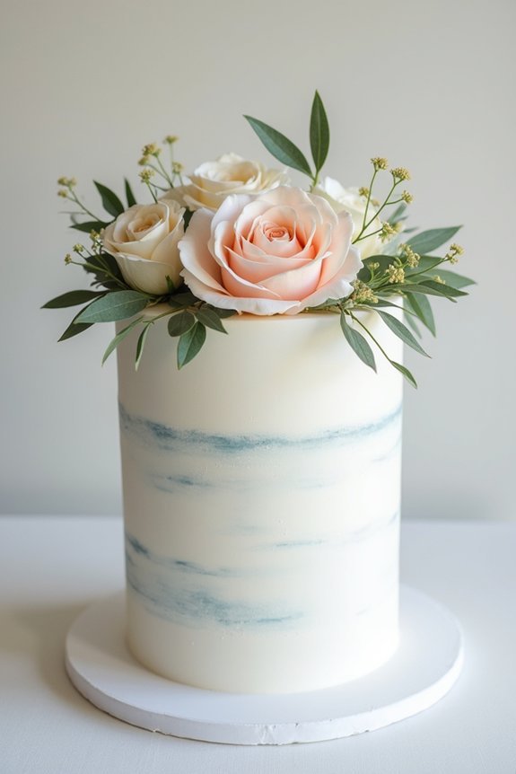 driftwood cake with florals