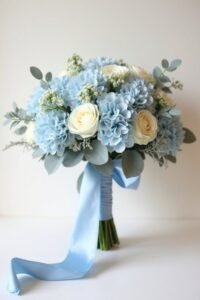 dusty blue wedding bouquet