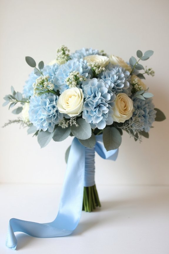 dusty blue wedding bouquet