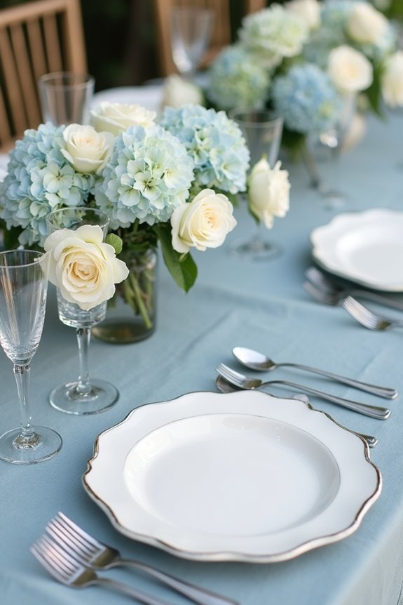 dusty blue wedding decor
