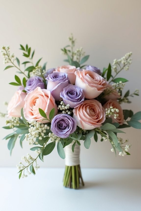 dusty pastels and greenery