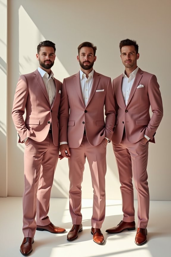dusty rose groomsmen attire elegance