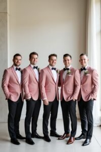 dusty rose groomsmen outfits
