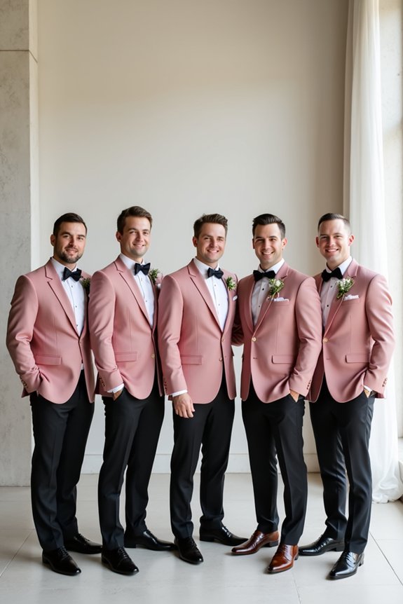 dusty rose groomsmen outfits