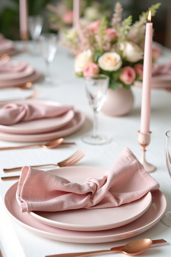 dusty rose place settings