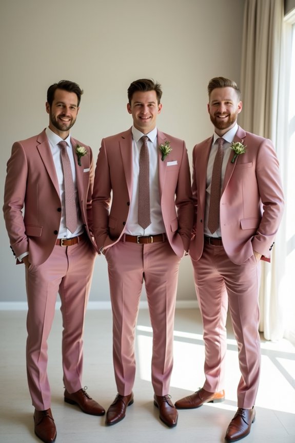 dusty rose suit styling tips