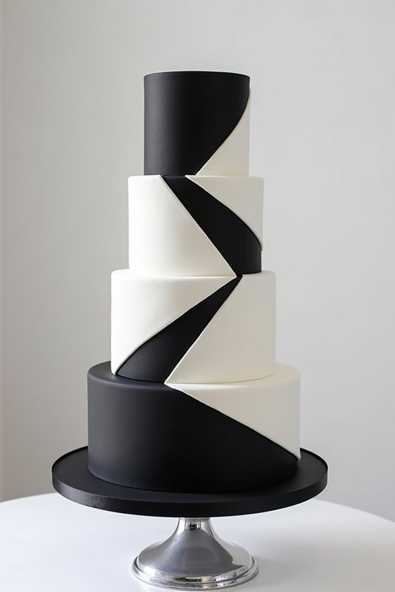 elegant black and white cakes