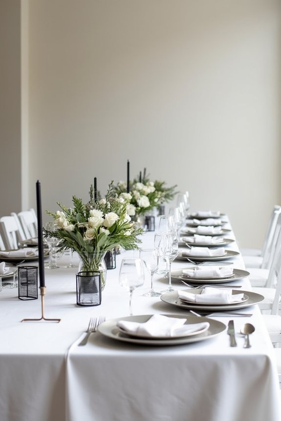 elegant black white silver