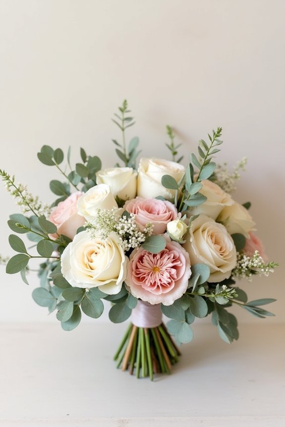 elegant blush and ivory bouquets