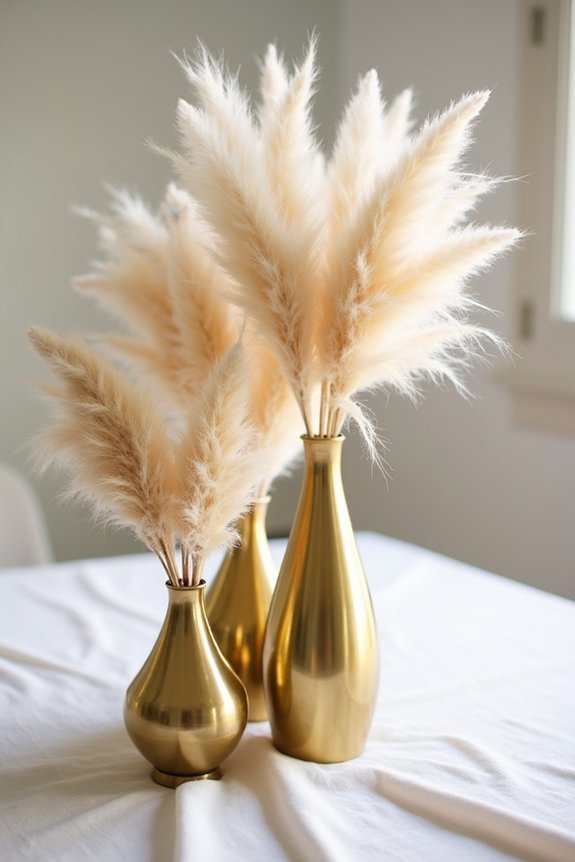 elegant brass pampas arrangements
