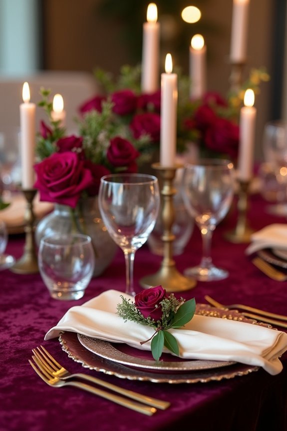 elegant burgundy and champagne
