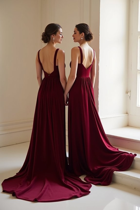 elegant burgundy bridesmaid fabrics
