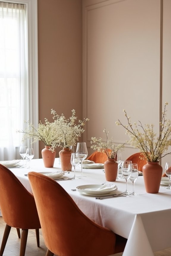 elegant burnt orange accents