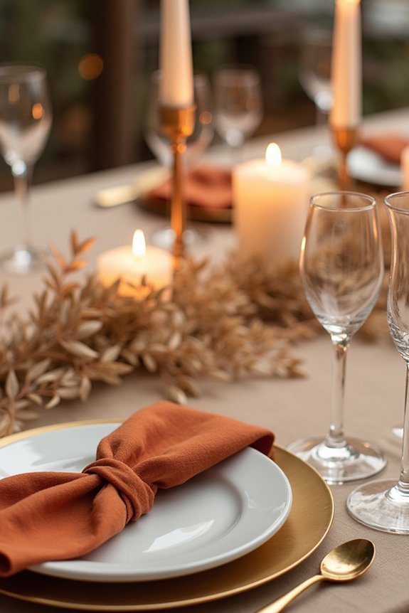 elegant burnt orange accents