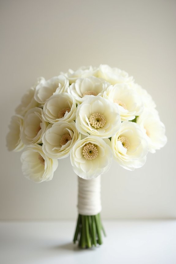 elegant cream ranunculus bouquet