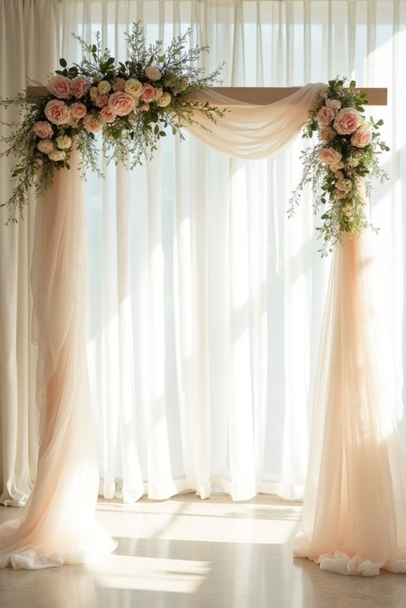 elegant draped fabric backdrop
