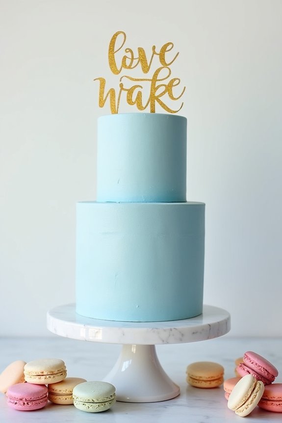 elegant dusty blue cake