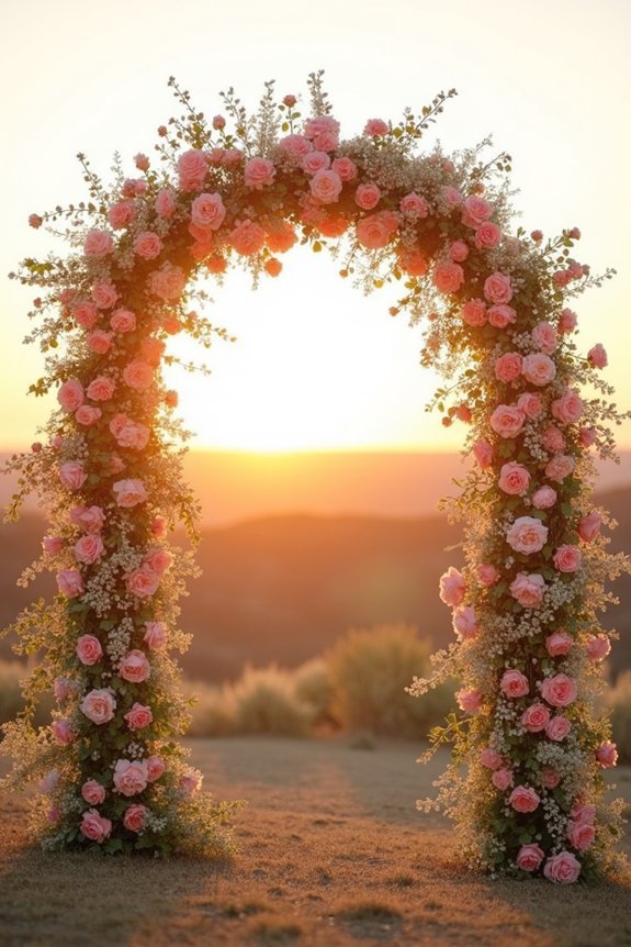 elegant dusty rose archways