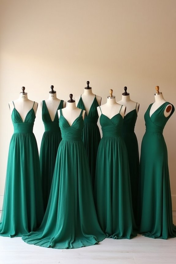elegant emerald bridesmaid dresses