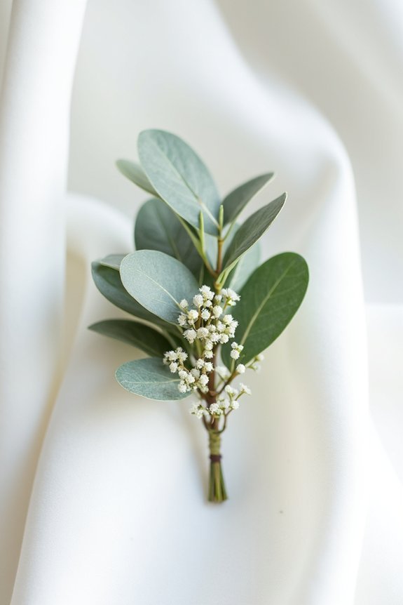 elegant eucalyptus and dusty miller