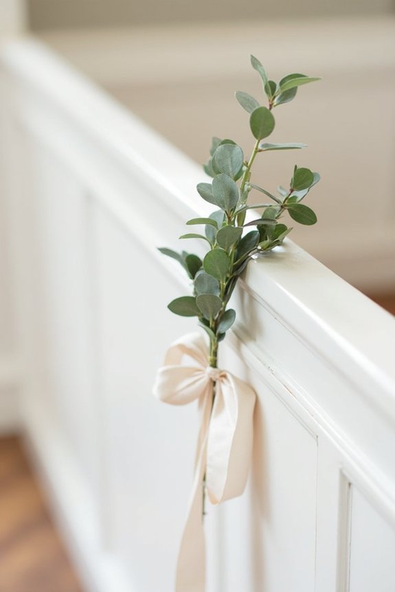 elegant eucalyptus pew markers